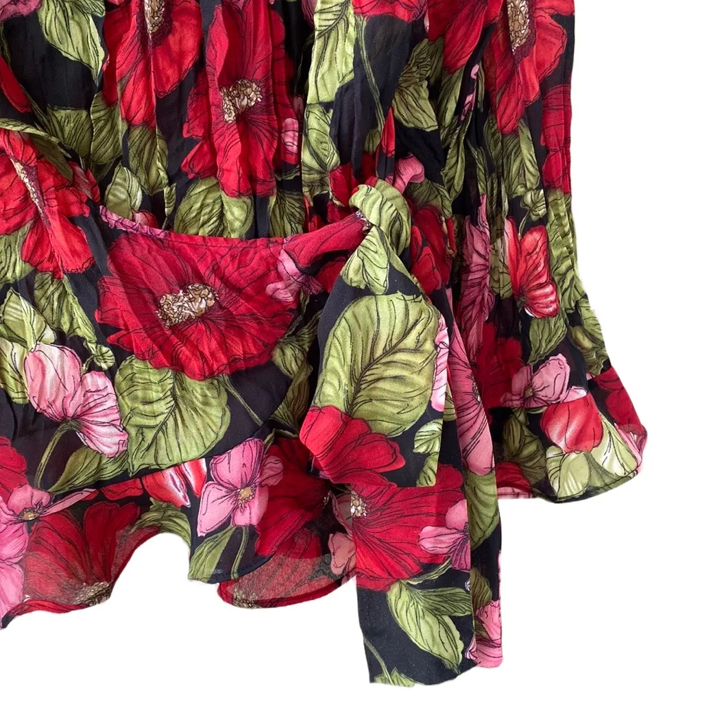♥️Sunny Leigh Macy’s Lightweight Crinkly Ruffled Floral Tie/Wrap Boho Romantic - Image 6