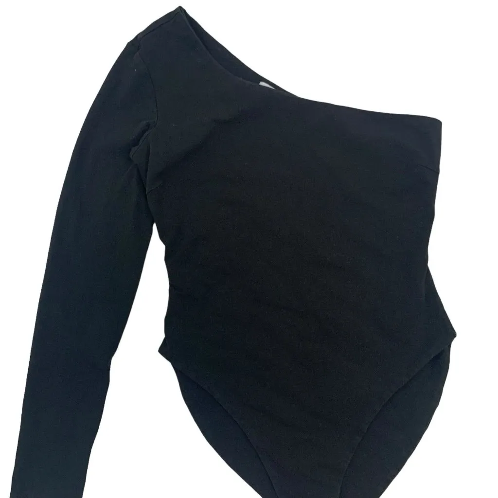 Tiger Mist Bodysuit Small Black One Sleeve Sexy Clubwear‎ Y2K Party - Image 2