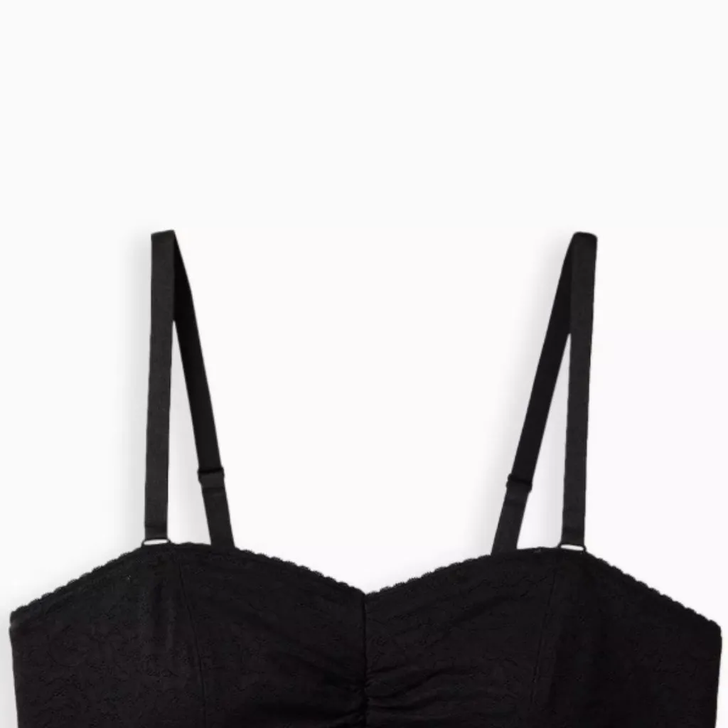 Lightly Lined 4-Way Stretch Lace Bandeau Details Black Bra NWT NEW Size 1 - Image 6