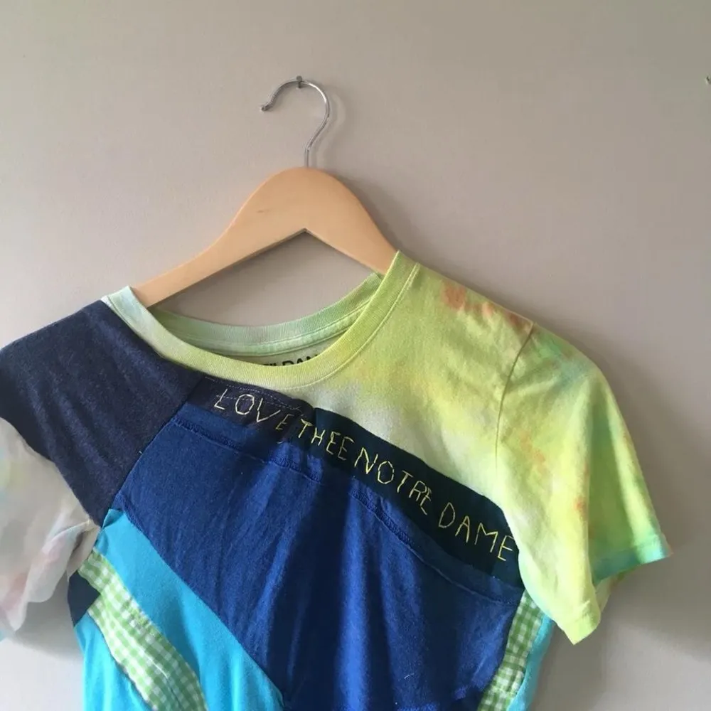 Notre Dame patchwork embroidered dress Green Size M - Image 3