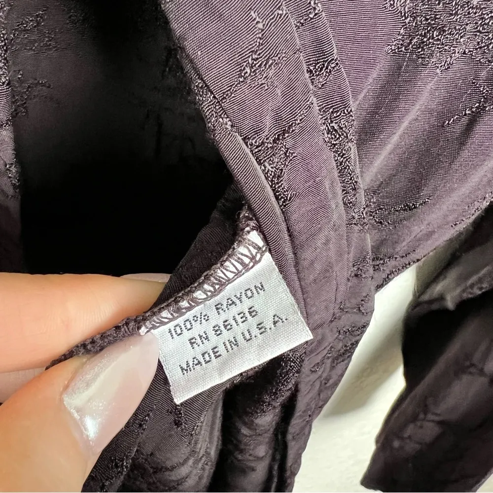 Bryn Walker Chocolate Brown Top Button Open Front Long Sleeve Blouse Size Small - Image 7