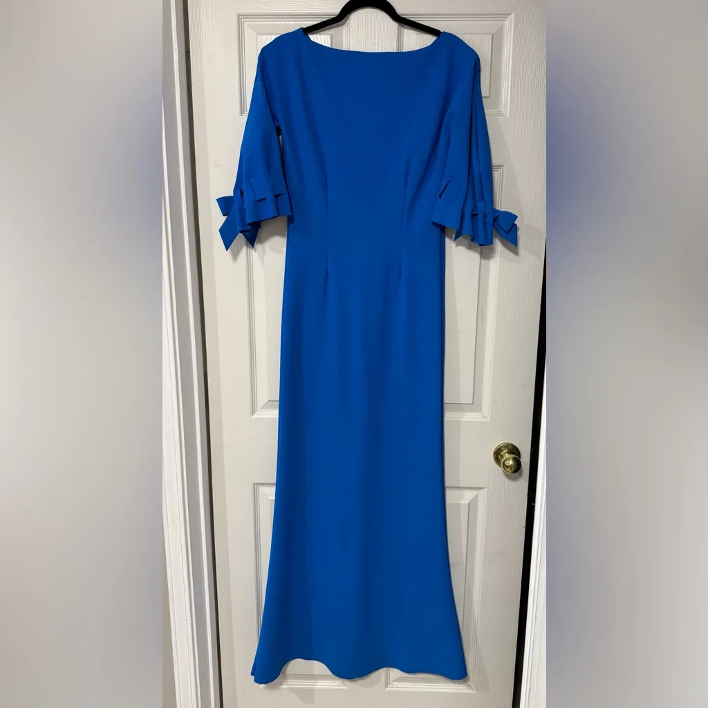 Chiara Boni La Petite Robe Italy Vibrant Blue Maxi Dress Size 14 - Image 6