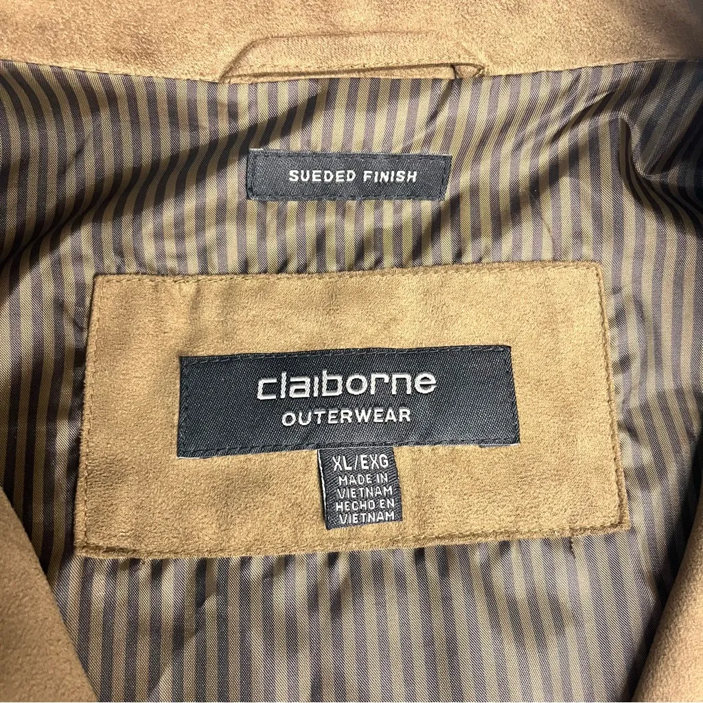 Imperfect Y2K suede barn jacket Claiborne Outerwear XL brown button down pockets - Image 10