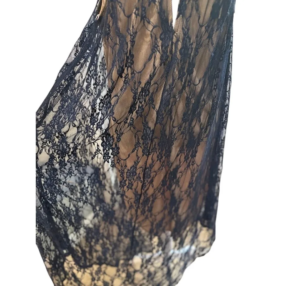 Love Squared Navy/Nude Lace Hi Lo Halter Neck Cocktail Dress Size 1X NWT - Image 8