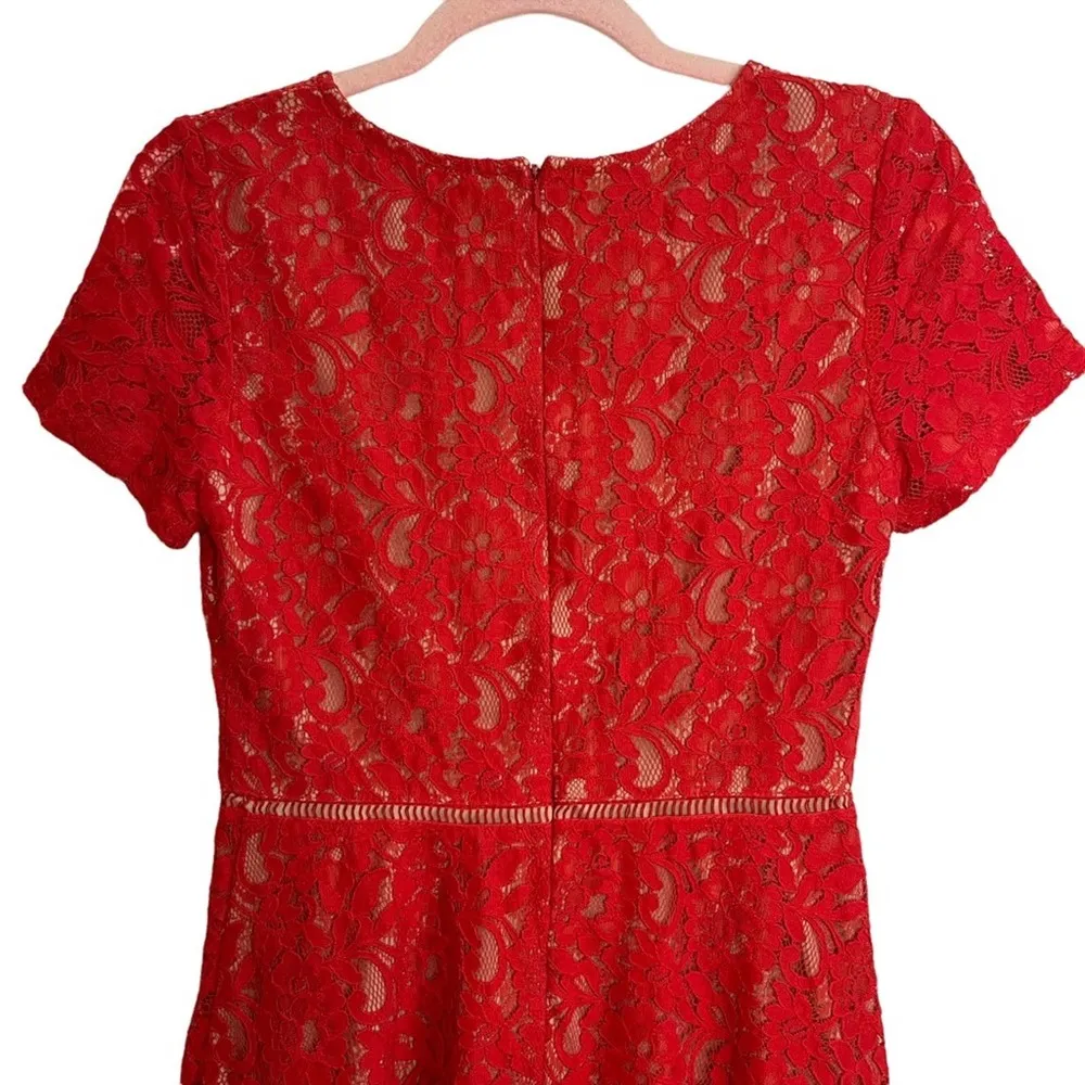 Oasis Red Lace Dress - Image 8