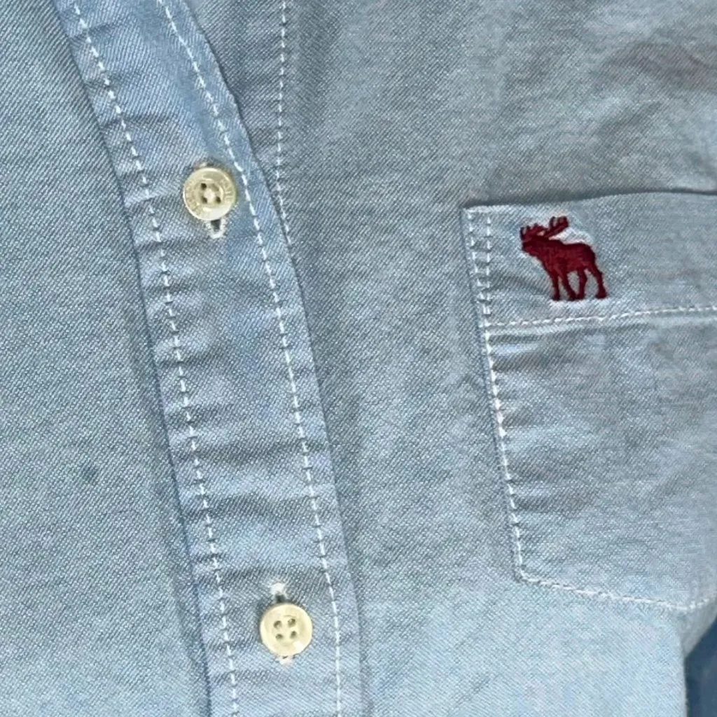 Abercrombie and Fitch - Chambray Button Up Top Women's Size Med Y2K Denim - Image 3