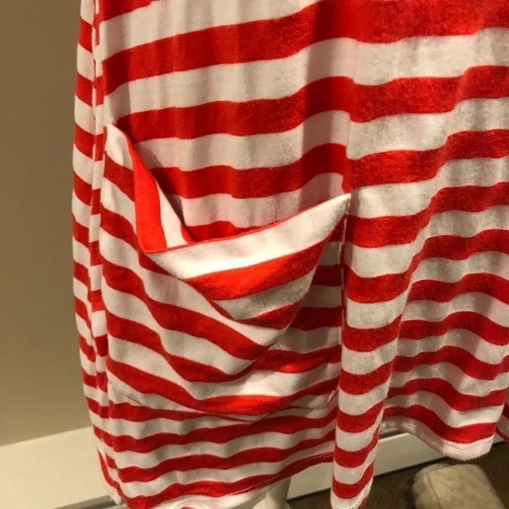 Ella Moss Red & White Striped Tank Top - Image 2