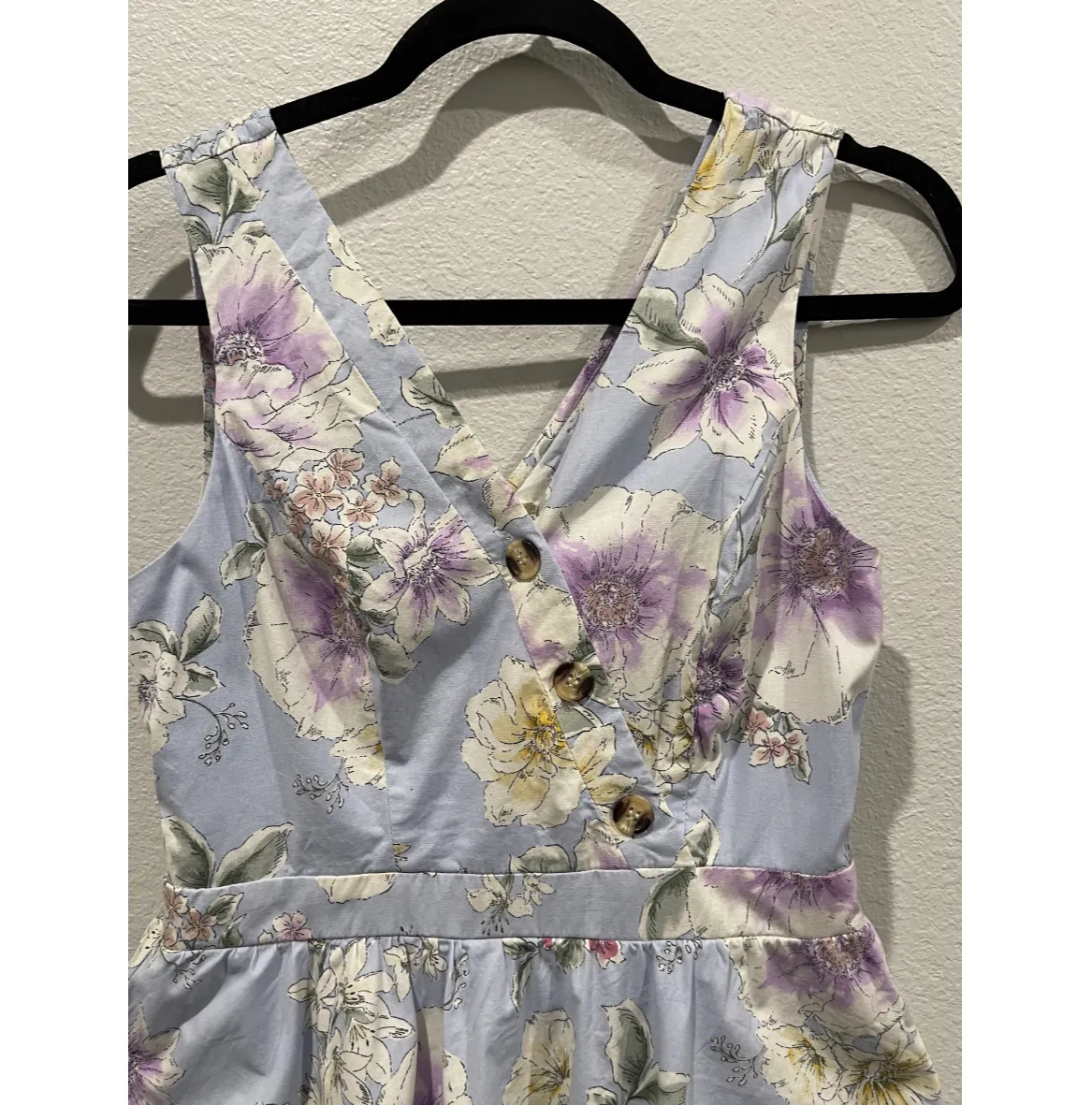 Francesca's  Blue and White Floral Mini Dress - Image 3