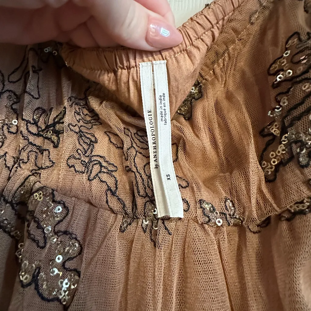 Anthropologie Maeve Sequined Tulle Maxi Dress - Image 4