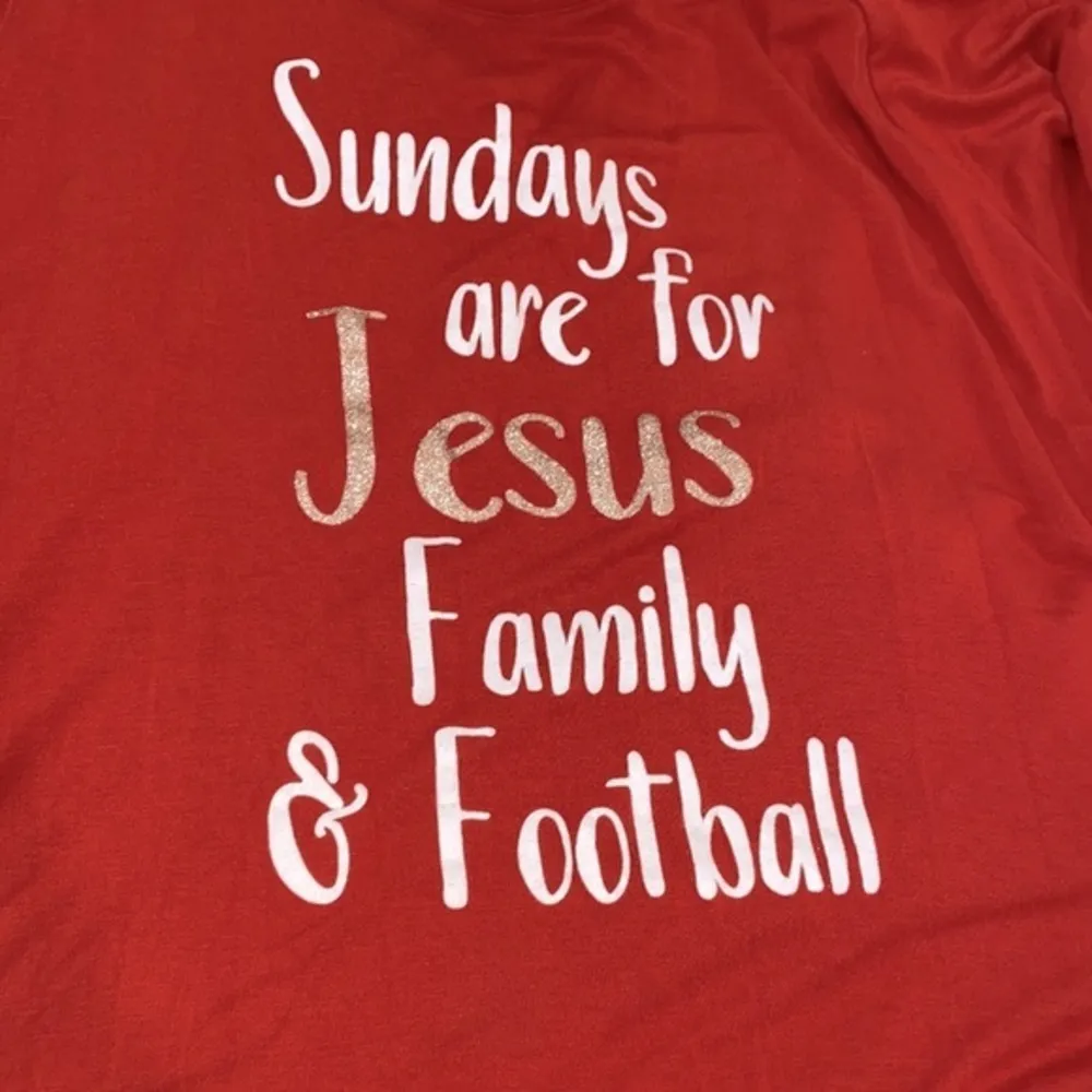 Cato long sleeve T-shirt size 22/24W Sundays are for Jesus Family and Football - Image 3
