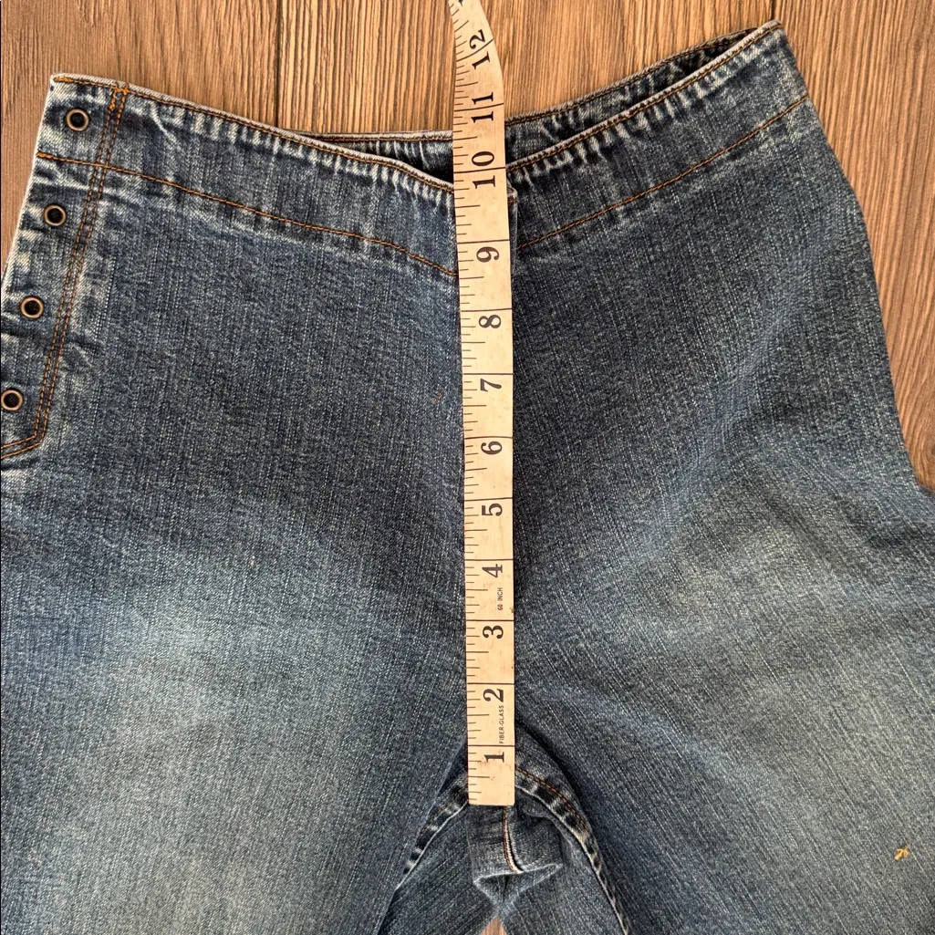 Ann Taylor Dark Blue Straight Leg high waisted funky Jeans size 2 - Image 11