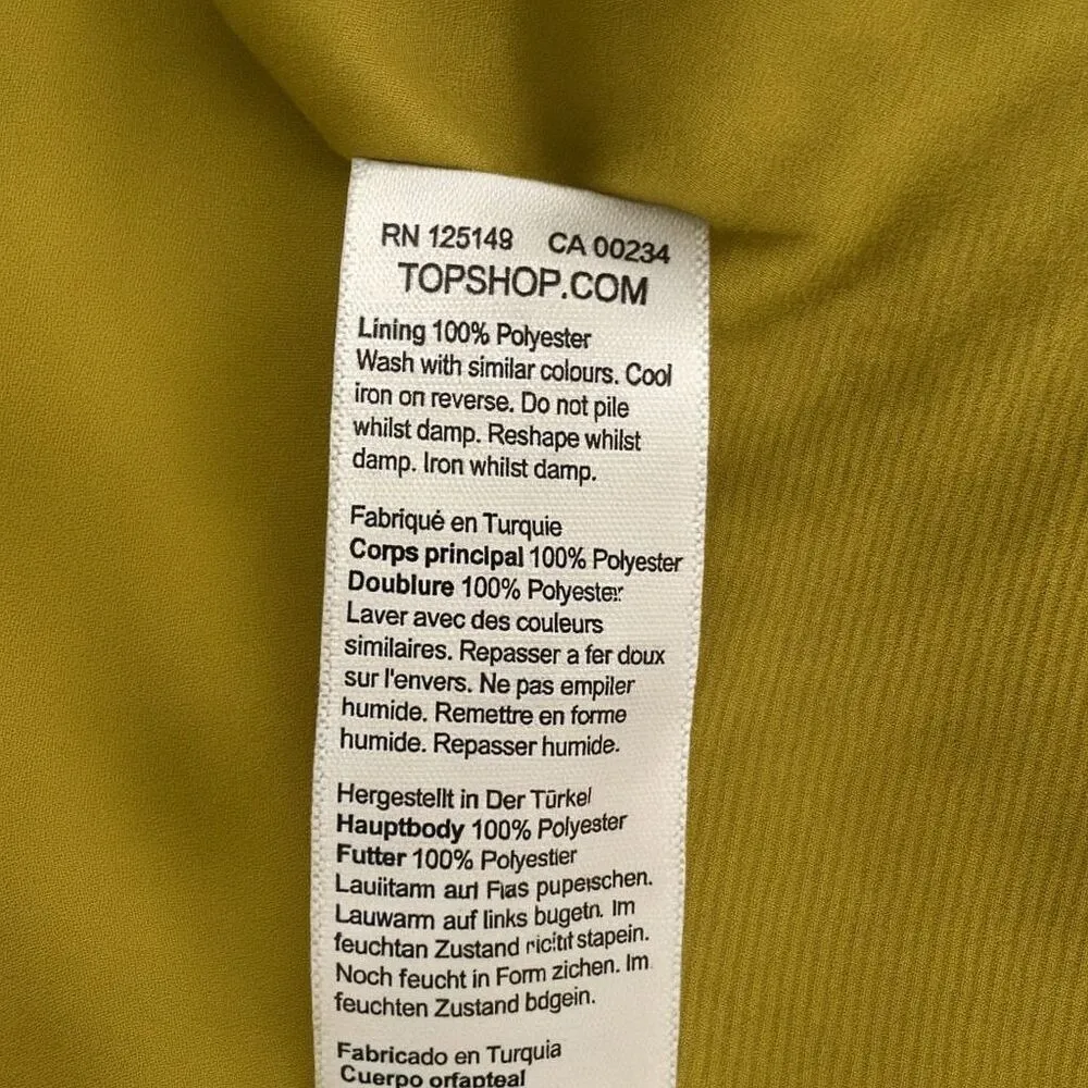 Topshop Women’s Flowy Lined Cami Tank Top Size 6 – Mustard Yellow Pleated Adjust - Image 7