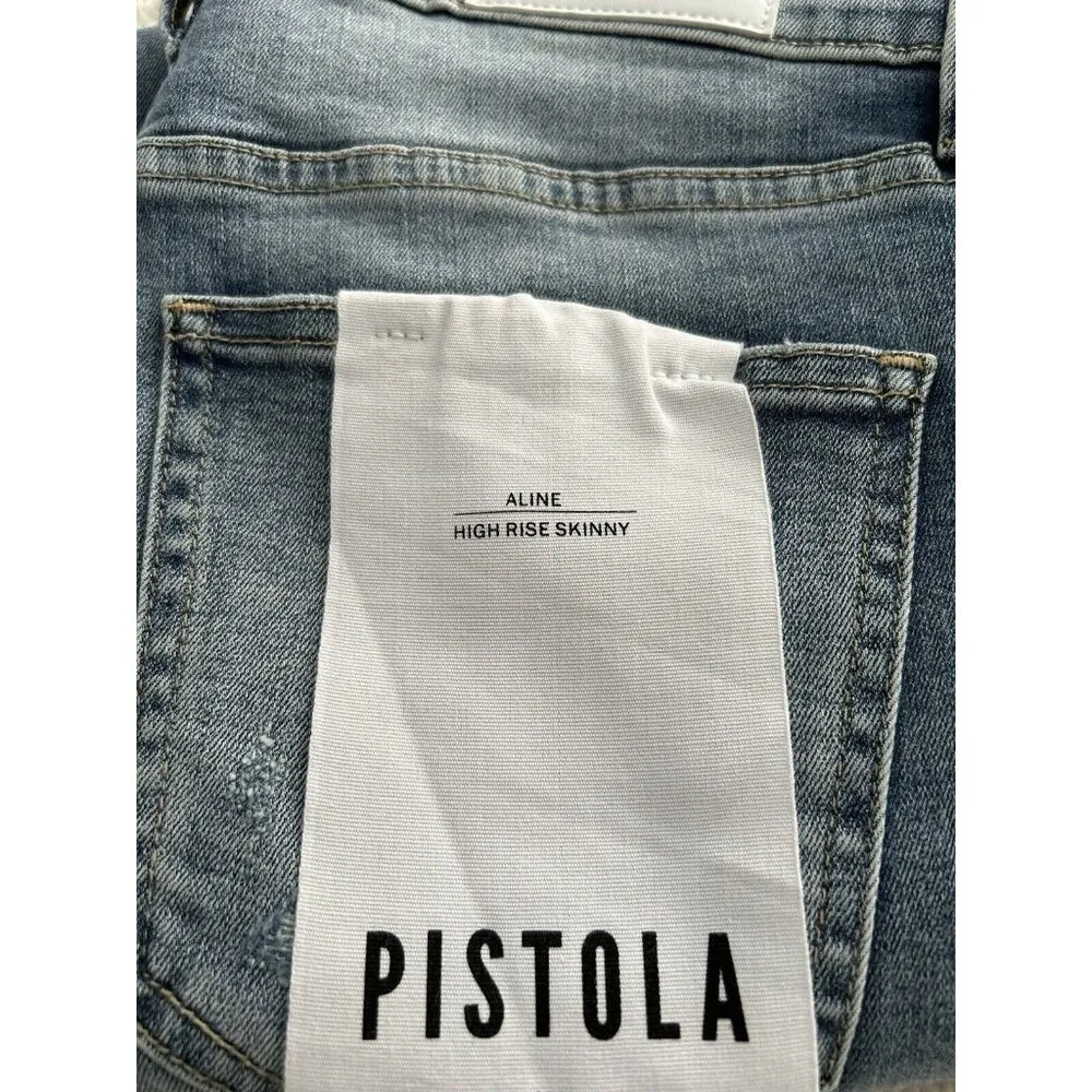Pistola Aline High-Rise Skinny Crop Raw Hem Jeans in Marmont Blue Size 27 - Image 5