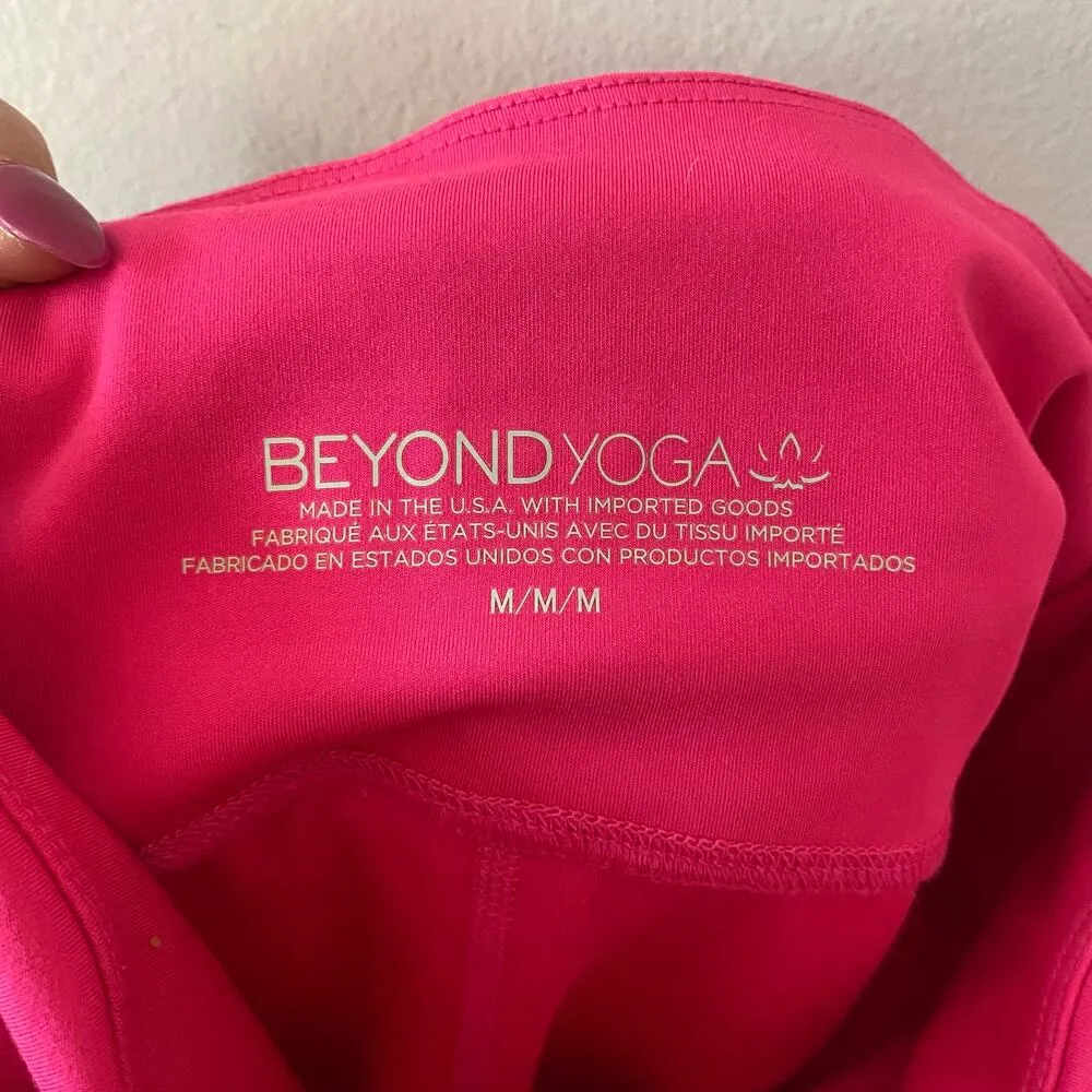 Beyond Yoga Women's size Medium Hot Pink Ankle Leggings High Waisted Workout - Image 3
