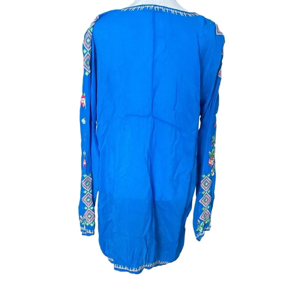 JOHNNY WAS Vanessa Georgette Embroidered Tunic Top - Image 8