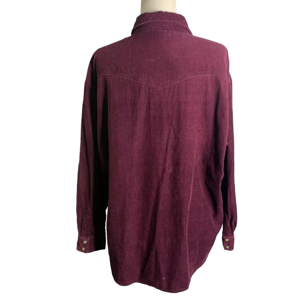 Vintage 90s Looney Tunes Tweety Bird Western Shirt XL Purple Pearl Snap Pockets - Image 4