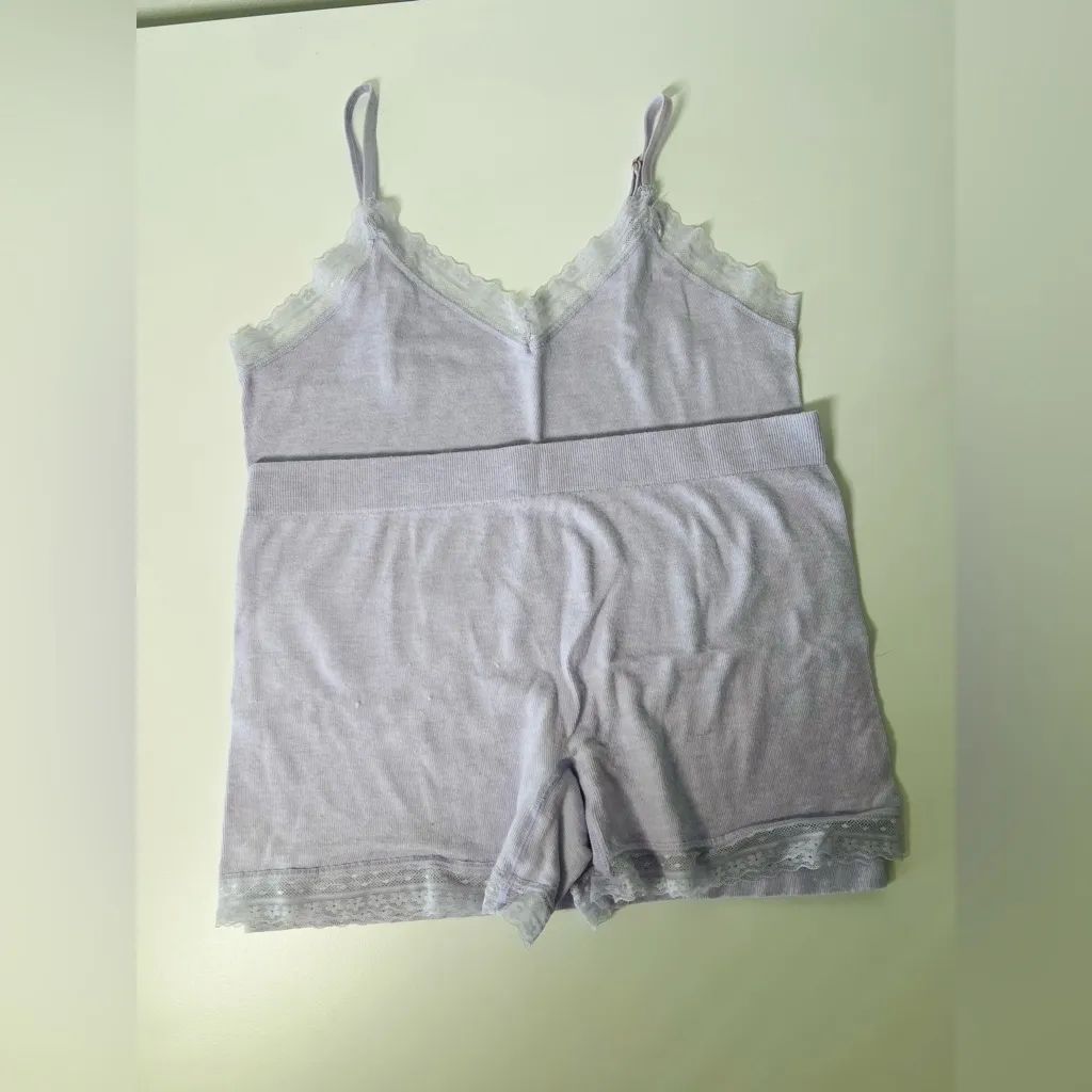 Primark Soft Purple Pajama Set with Lace - Image 2