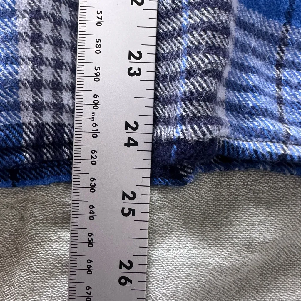 Aerie Women’s Blue Plaid Flannel Button Down Shirt Size M - Image 6