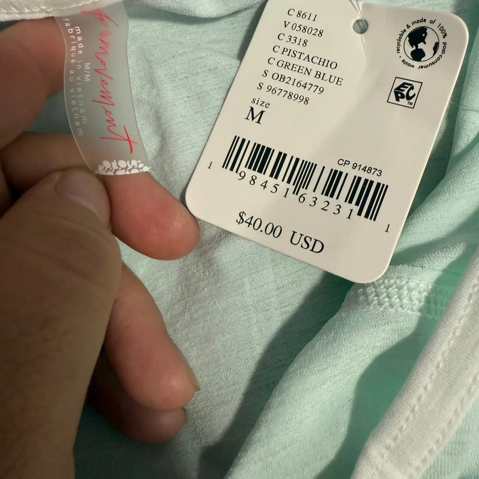 Free People Block Me Tee, Mint Green, M - Image 3