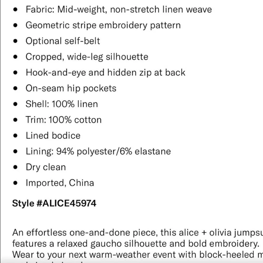 Alice + Olivia Lucie Gaucho Embroidered Jumpsuit With Belt In Natural 6/Black - Image 10