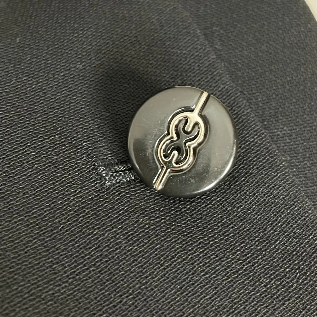 Escada Wool Blazer Jacket German Design Size 34 Grommet‎ Detail MISSING BUTTON Black - Image 12