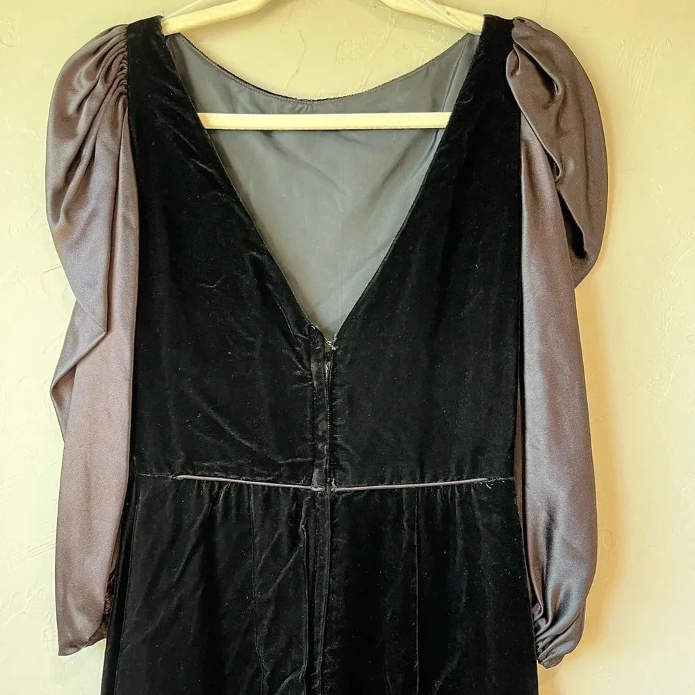Vintage Velvet Dress Black Goth Whimsigoth Dark Romantic vampire HOCO victorian‎ - Image 7