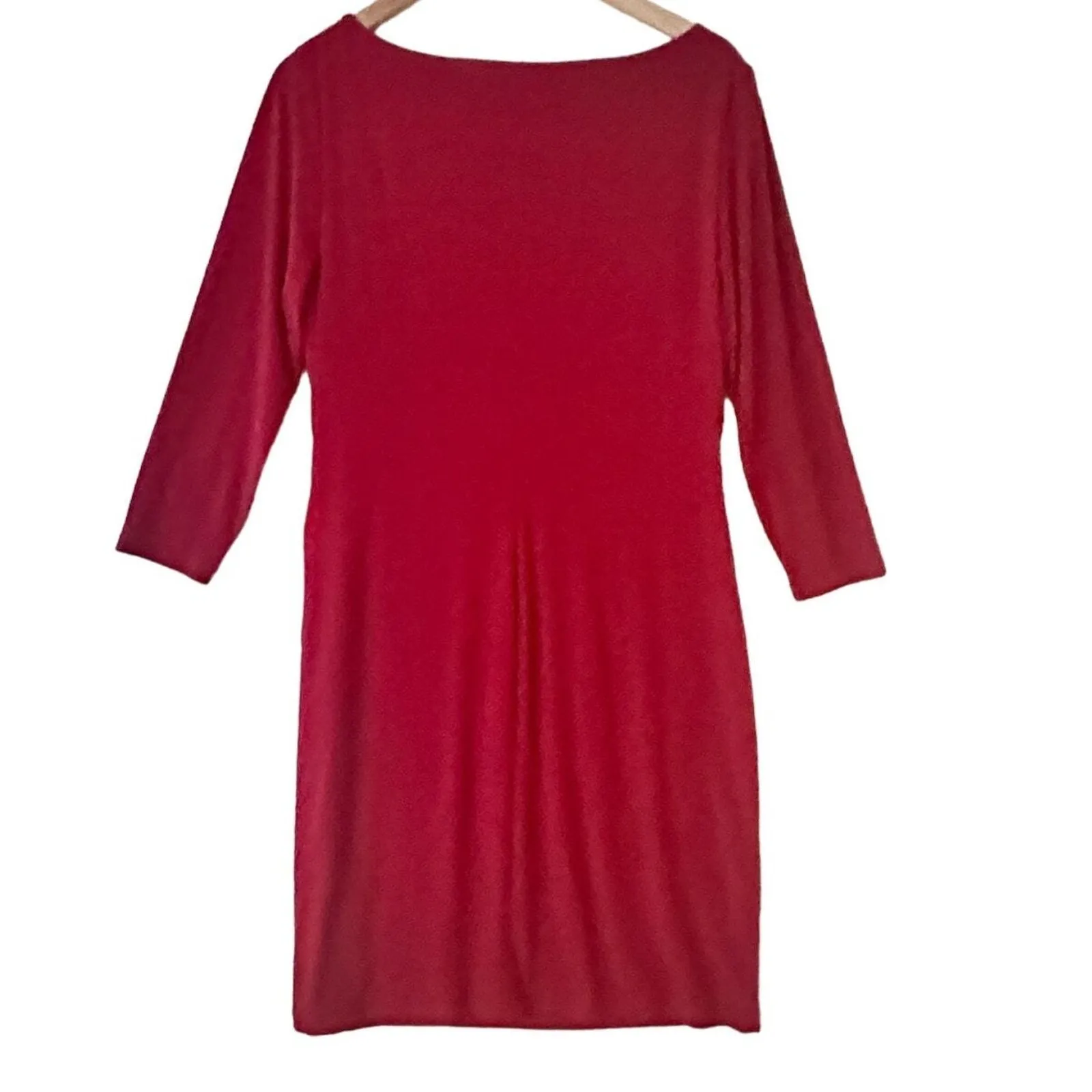 Lauren Ralph Lauren Sheath Career Dress Womens‎ Sz 14 Side Ruched Office Siren Red - Image 2