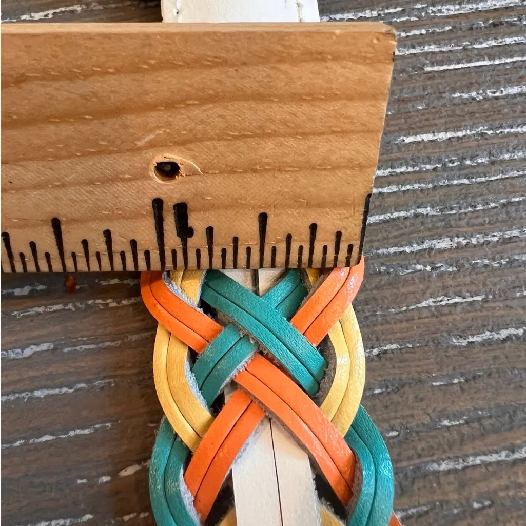 Braided leather belt multi color medium/large - Image 7