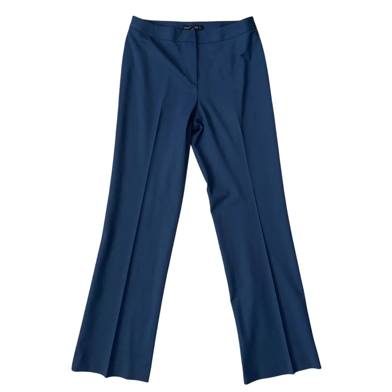 Lafayette‎ 148 New York Light Wool Navy Blue Menswear Style Career Pants Size 6 - Image 2