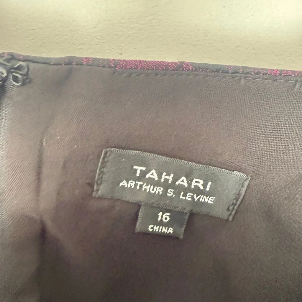 Tahari Women’s 16 Black Pink Lace Design Dress Career Office Core - Image 2