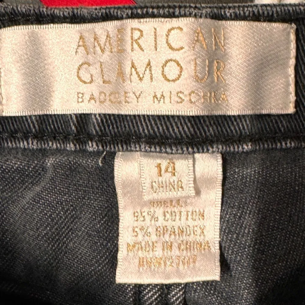 Badgley Mishka American Glamour Straight Black Denim‎ Jeans Size 14 - Image 3