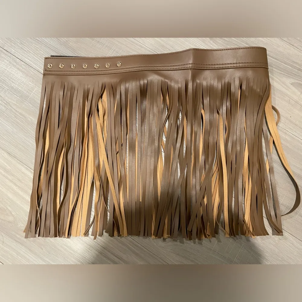 Brown Fringe Skirt Size 0 - Image 2