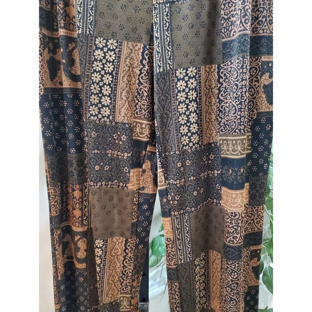 Jaclyn Smith Women's Brown Polyester Straight Leg Pull On Palazzo Pant Size L - Image 3