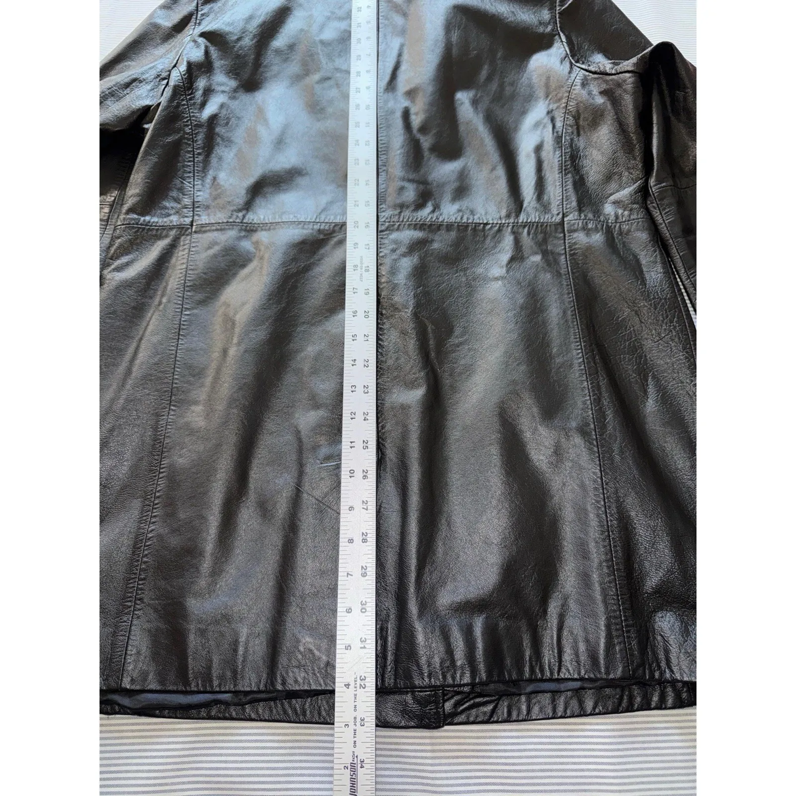 VTG Kathy Ireland Women's Black Soft Calf Leather Jacket Size Large - Image 8