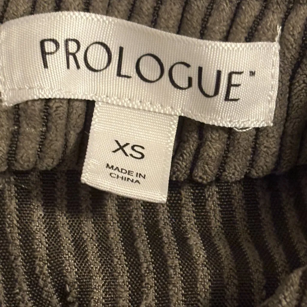 Prologue Olive Green Corduroy Short-Sleeve Academia Indie Midi Dress Extra Small - Image 10