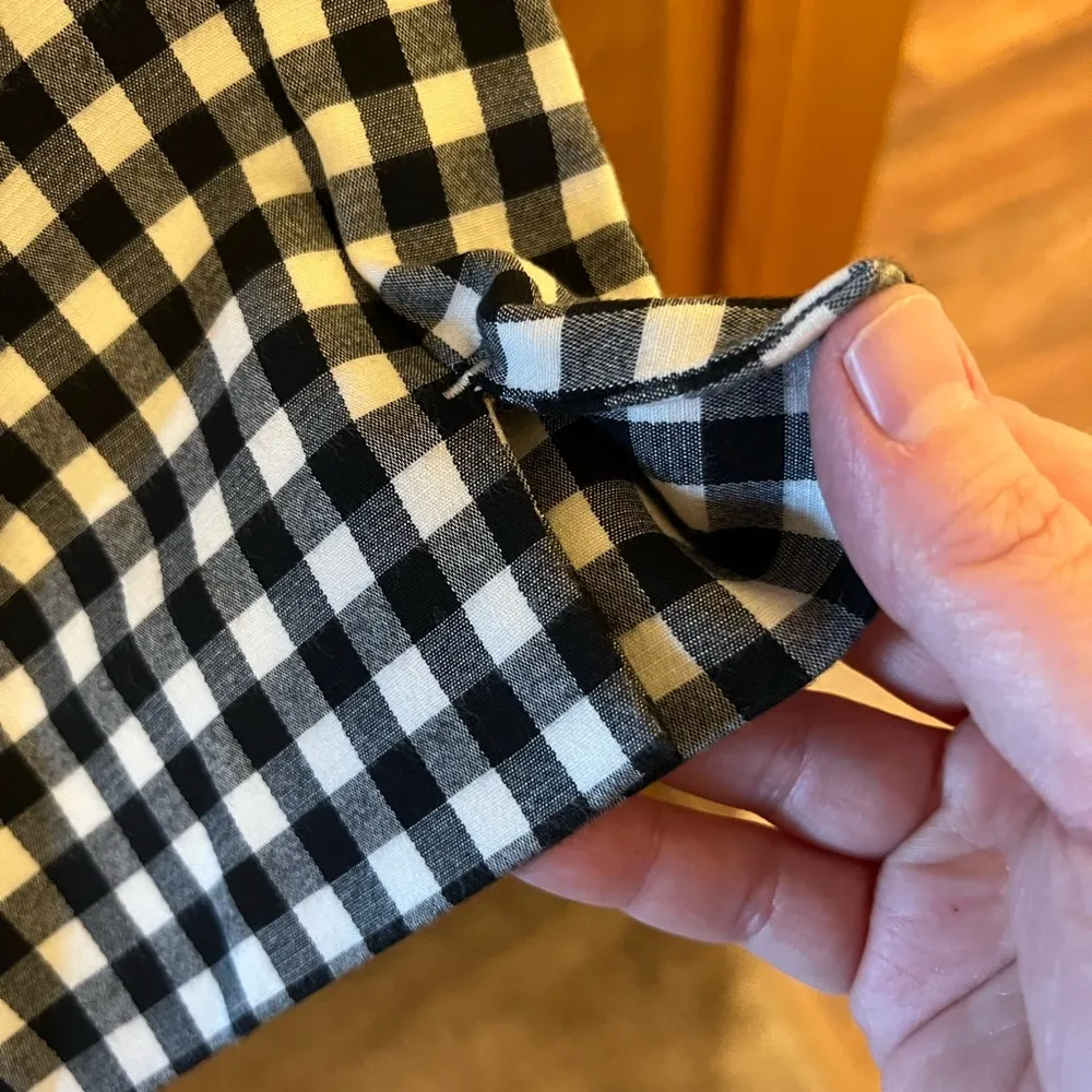 J. Jill Pants Black Gingham Plaid Checks Essential Cotton Stretch Pants Size 14 - Image 3