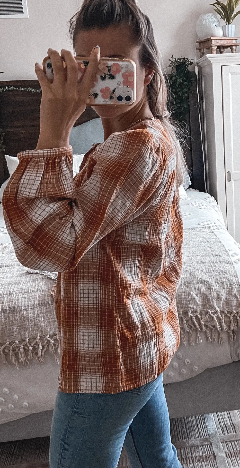 Universal Thread Orange Flannel  - Image 2