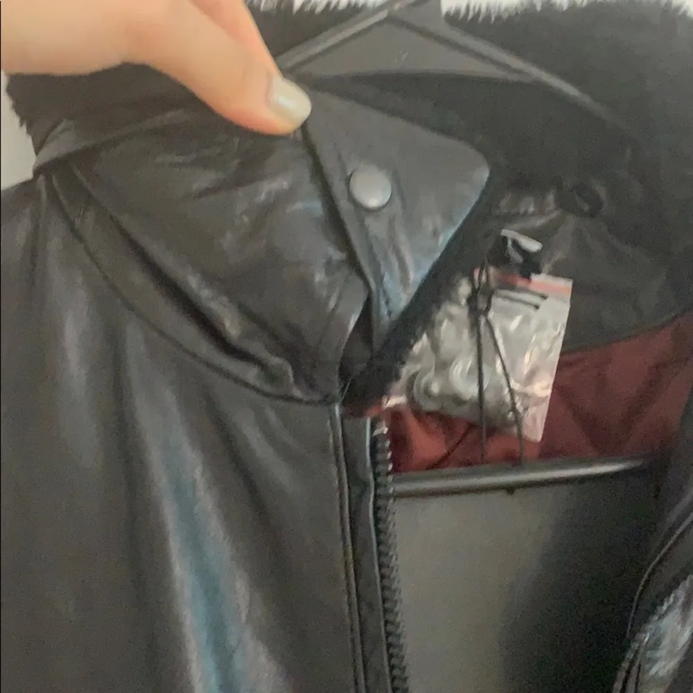 NWT BLK DNM Sherpa Aviator Leather Bomber jacket Size XS - Image 3