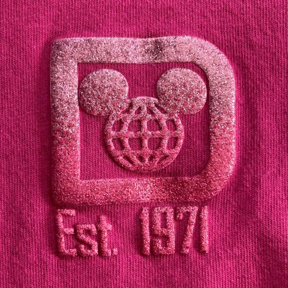XL Authentic Disney Magenta puffy ombré sparkly long sleeve Spirit Jersey - Image 9