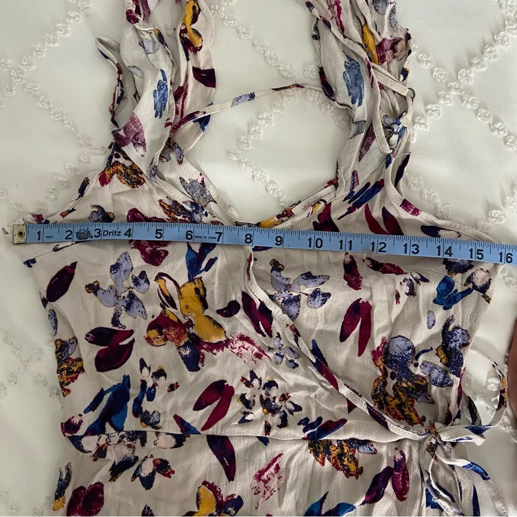 Butterfly Floral Wrap Maxi Dress Cutout Cold Shoulder Fairy Cottagecore Coquette - Image 11