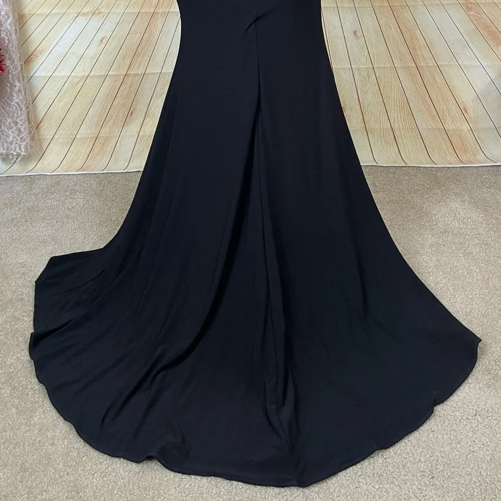 MORI LEE Black Beaded Mermaid Gown Size 0 - Image 12