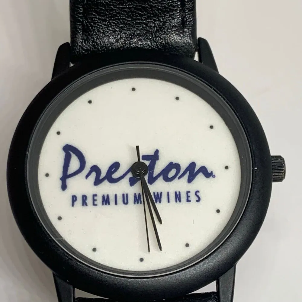 Preston Premium Wines original top logo unisex wrist watch 35mm running - Image 2