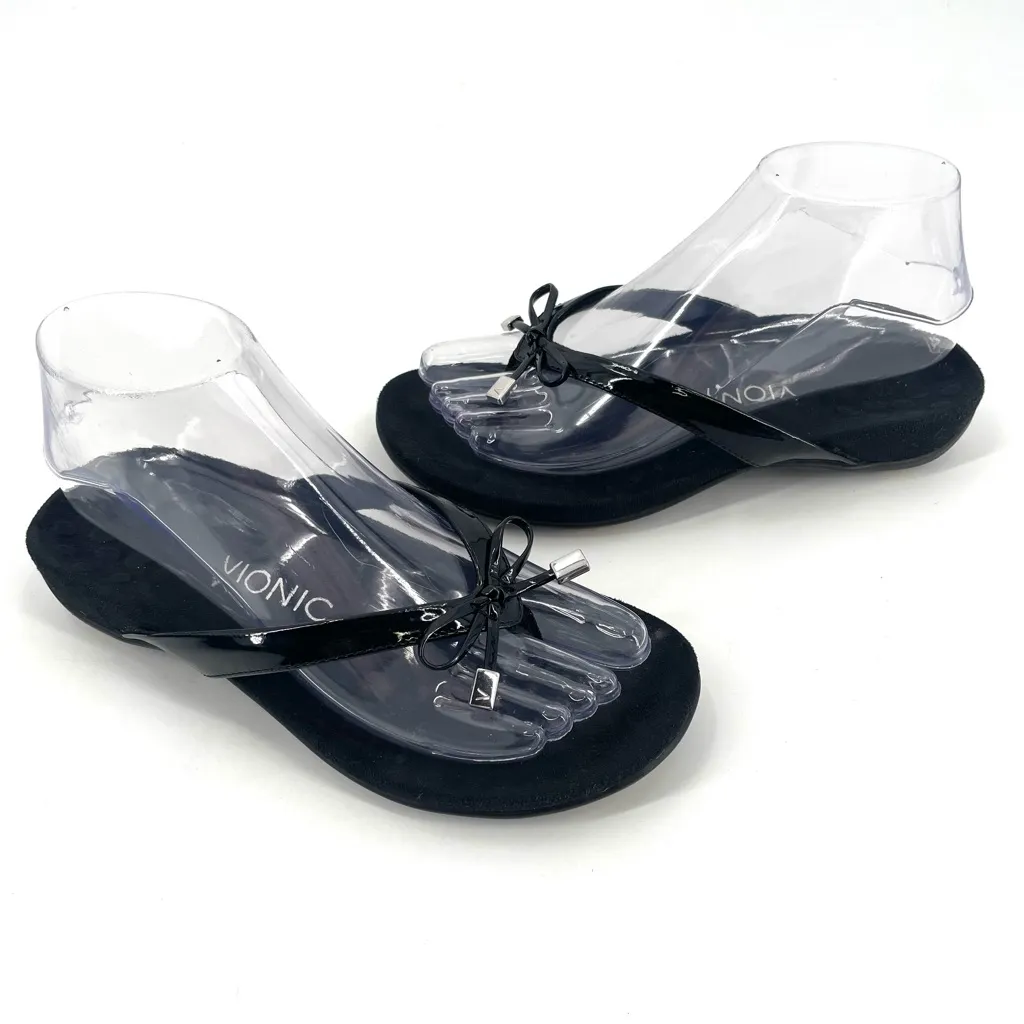 Vionic Bella Black Orthopedic Thong Casual Slip On Sandal - Image 2