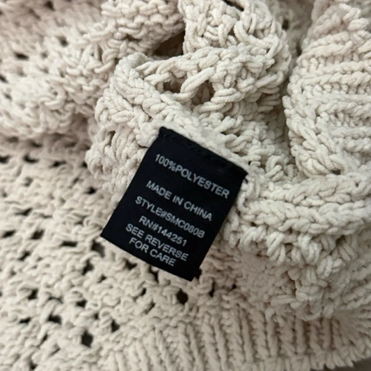 Moon & Madison crochet beachy knit tan sweater - Image 6