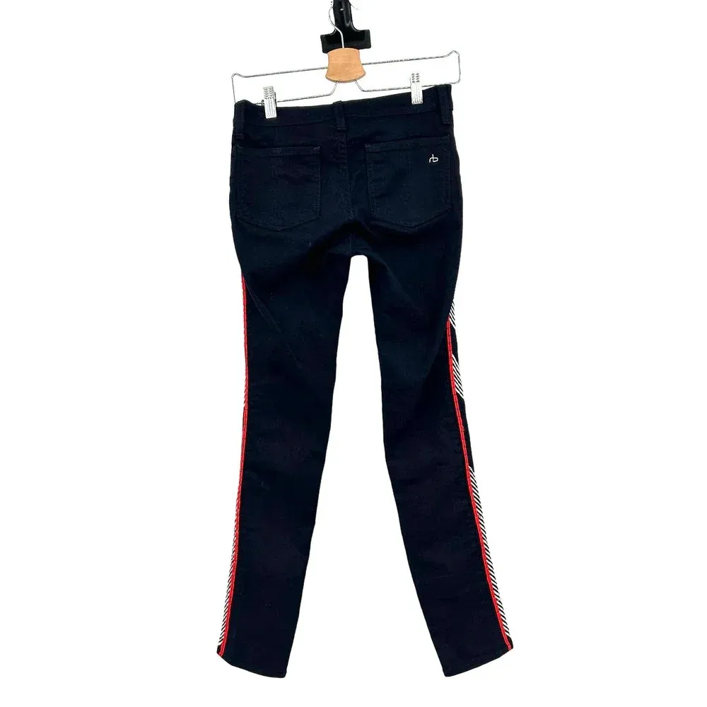 Rag and Bone Raja Midnight Embroidered Side‎ Skinny Cropped Ankle Jeans Size 26 - Image 7