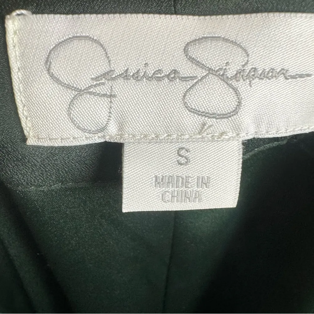 Forrest green and nude lace panel dress with pockets size small - Image 6