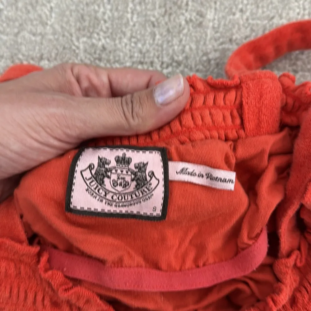 Vintage Juicy Couture Orange terry cloth Jumpsuit coverup swim gold tone - Image 6