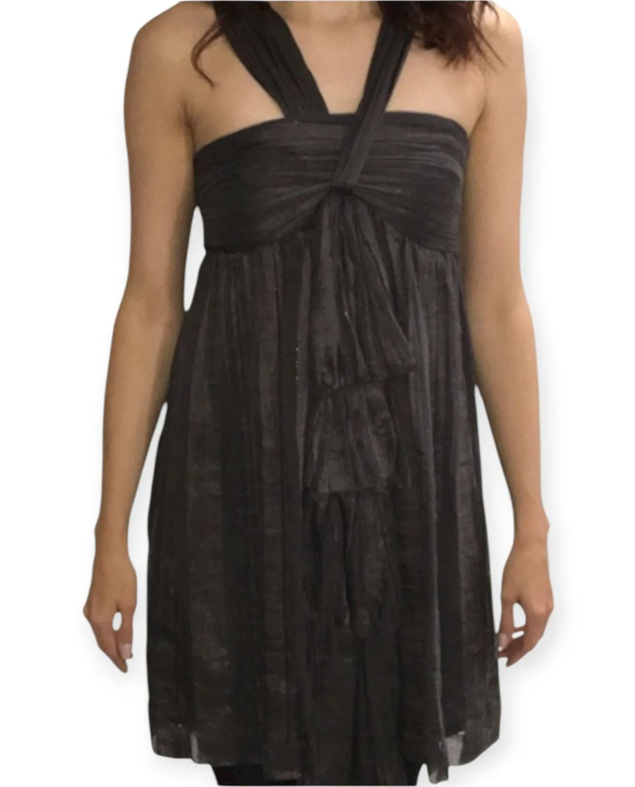 Robert Rodriguez | 12 | VTG Y2K Silk Blend Empire Waist Draped Cocktail Dress - Image 5