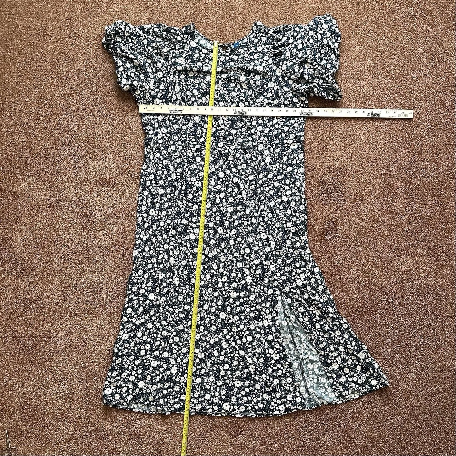 Old Navy Maxi Dress Blue Floral Puff Sleeve 3X Prairie Cottage Core Peasant NWT - Image 6