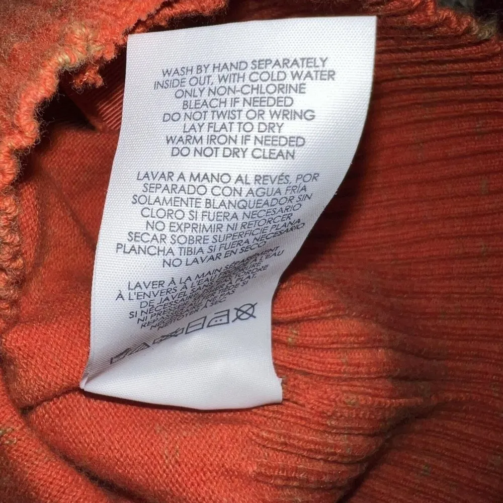 Cabi #3123 Womens Orange Lace Cut Out Sleeve Button Up Cardigan Sweater Size XS - Image 7